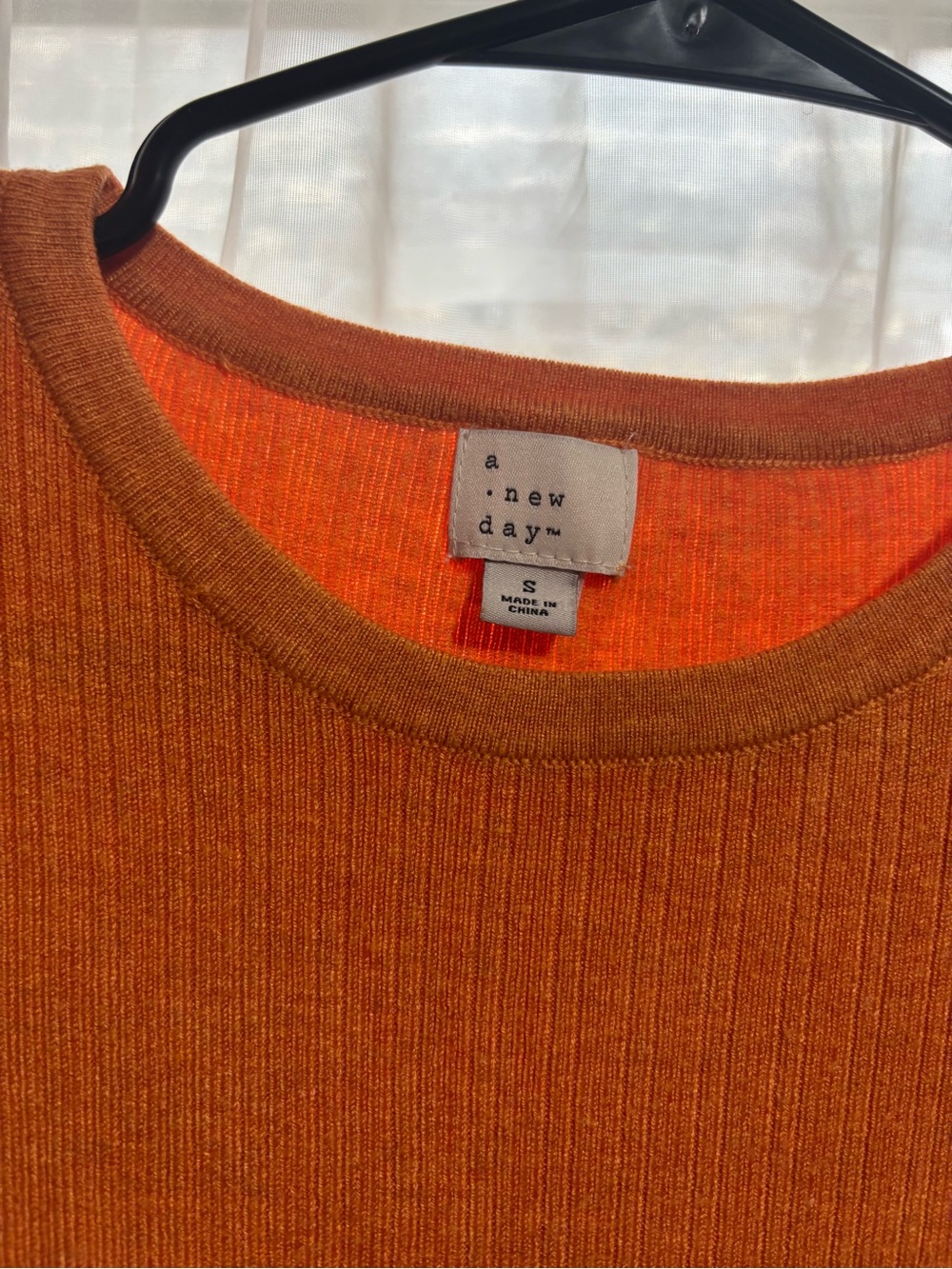 Women’s Short-Sleeve Ribbed Tee - Orange - Picture 2 of 4